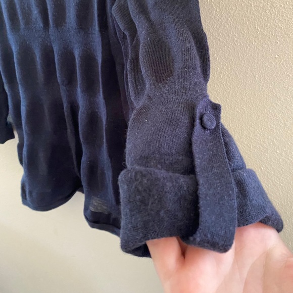 Navy Loft Top with Roll-Up 3/4 Sleeves - Picture 5 of 5